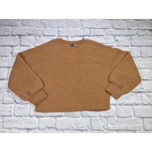 Old Navy Girls Fleece Pullover Crew Neck Sweater Plush Size Girls Large Tan